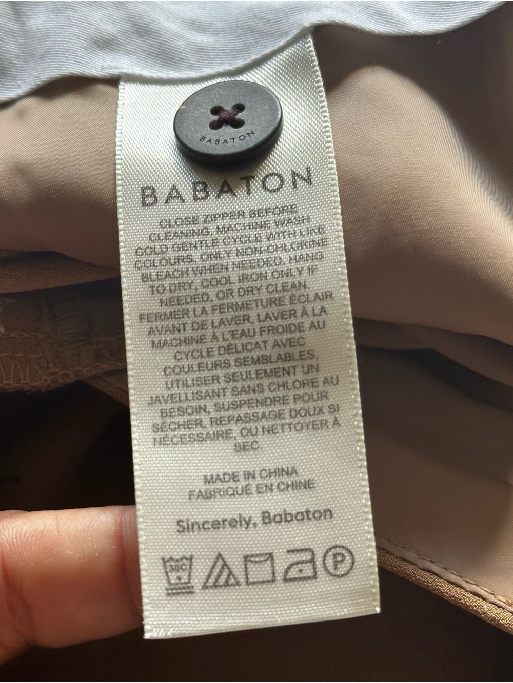 Babaton Aritzia Brown Straight Leg Trousers Sz 12 - Picture 6 of 8